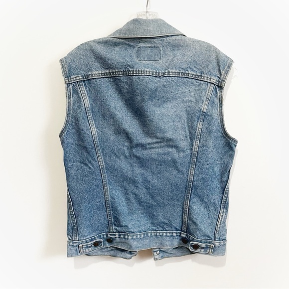 Levi’s Type III Trucker Vest blue denim vintage cut off 80’s button front - Picture 8 of 9